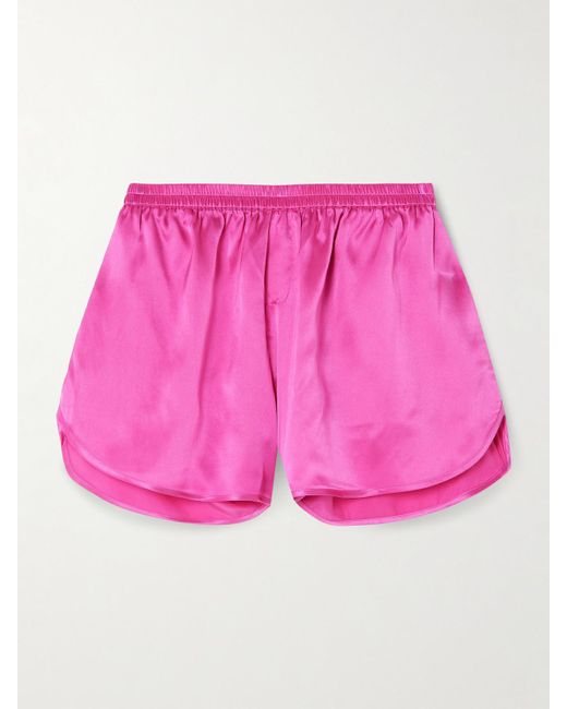 Skin Pink Festive Silk-Satin Pajama Shorts