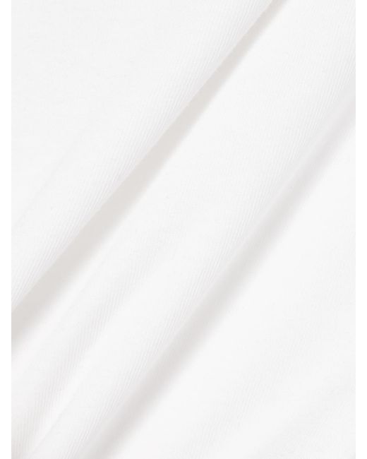 Agolde White Beth Draped Organic-Cotton Jersey T-Shirt