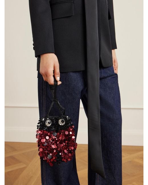 Anya Hindmarch Red Ladybird Sequined Satin Mini Bag