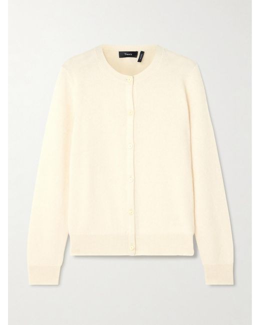 Theory Natural Brushed Cashmere Cardigan