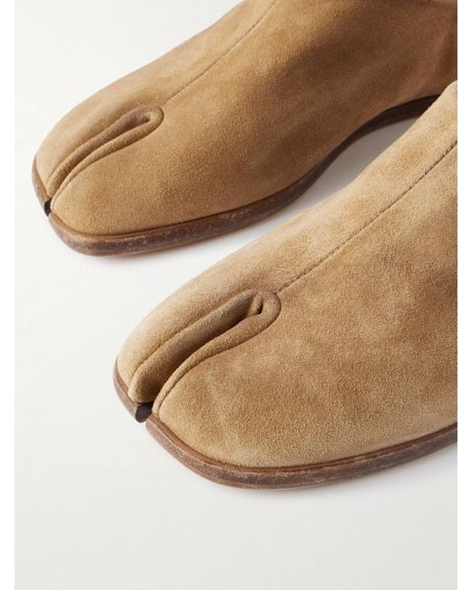 Mocassins Convertibles À Bouts Fendus En Daim Tabi Maison Margiela en coloris White