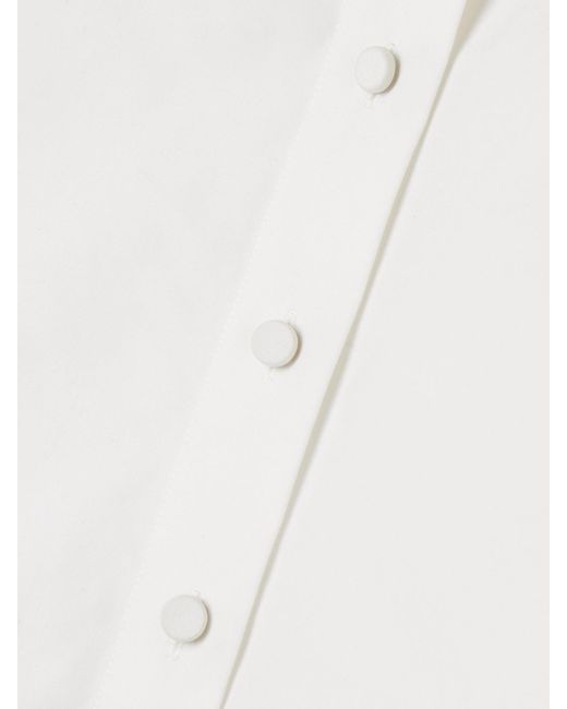 Khaite White Jasen Cropped Oxford Shirt