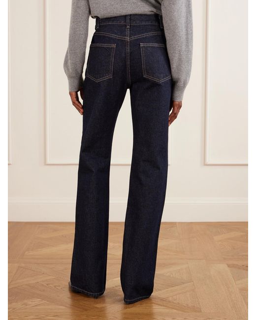 Nili Lotan Blue Joan High-Rise Straight-Leg Jeans