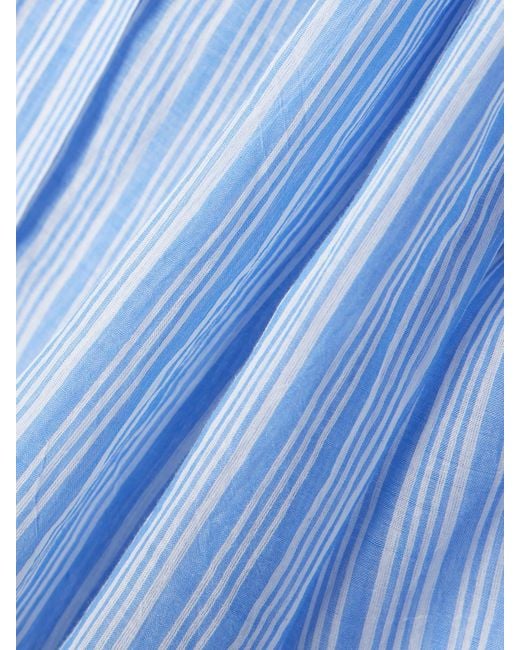 Doen Blue Jonie Striped Organic Cotton-Voile Blouse