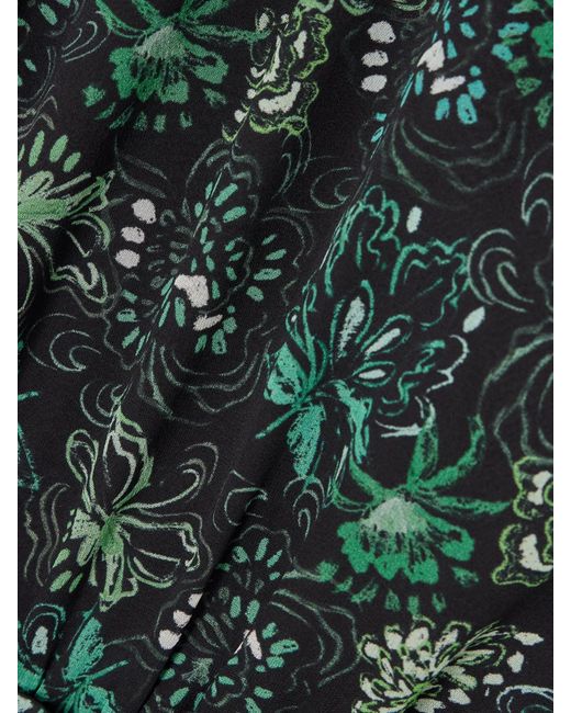 Saloni Green Jacqui B Belted Printed Silk-Georgette Midi Dress
