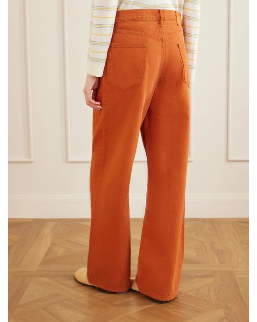 The Elder Statesman Orange Evvie Recycled Cotton Wide-Leg Jeans