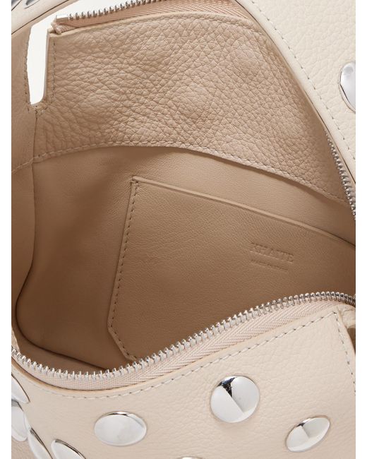 Khaite Natural Elena Small Studded Textured-Leather Shoulder Bag