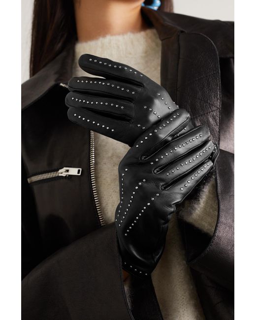 Gants En Cuir À Clous Agnelle en coloris Noir | Lyst