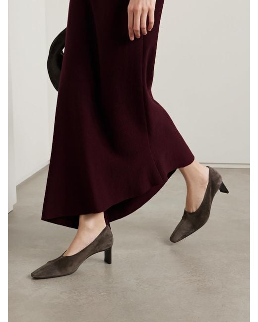 Khaite Brown Cecilia Suede Pumps