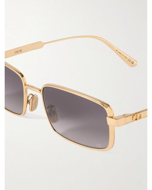 Dior Metallic Diorcannage S2U Rectangular-Frame-Tone Sunglasses