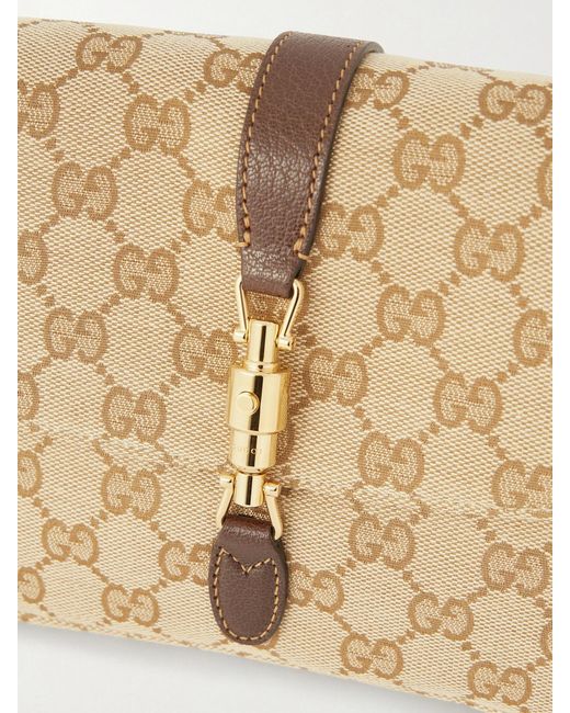 Gucci Natural Aperitivo Leather-Trimmed Canvas-Jacquard Shoulder Bag