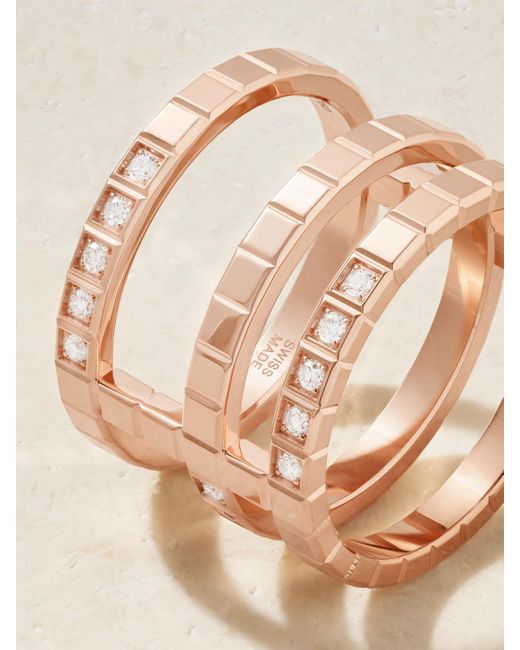 Chopard Natural Ice Cube 18-Karat Rose Diamond Ring