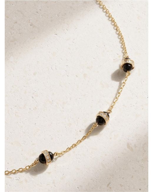 L'Atelier Nawbar Natural Atoms 18-Karat, Enamel And Diamond Necklace