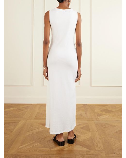 Leset White Nando Cotton Maxi Dress