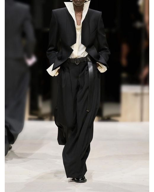 Givenchy Black Reverse Lapel Wool Grain De Poudre Jacket