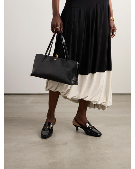 Tod's Black Morsetto Embellished Patent-Leather Slingback Pumps