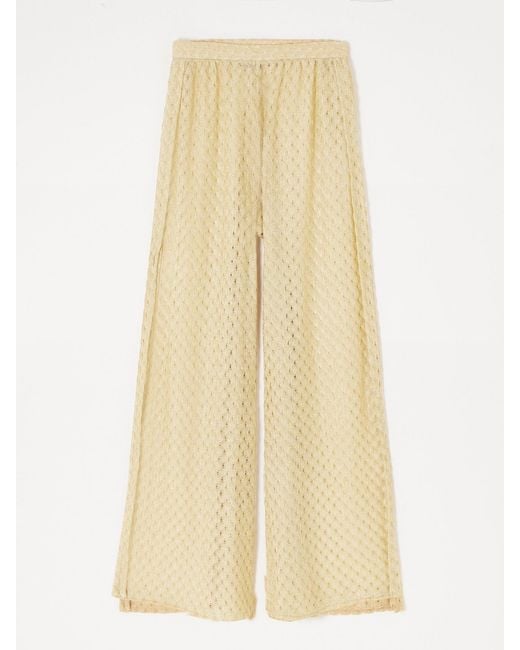 Missoni Natural Mare Metallic Crochet-Knit Wide-Leg Pants