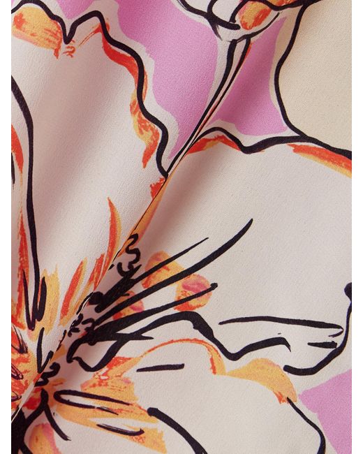 Aje. Pink Mirella Floral-Print Silk Shirt