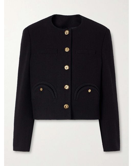 Blazé Milano Blue Missy Shamo Cotton-Blend Tweed Jacket