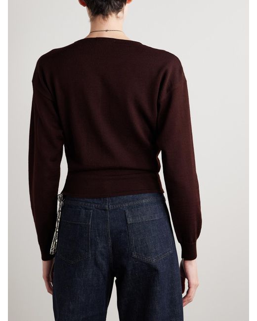 Lemaire Purple Cardigan Aus Einer Wollmischung