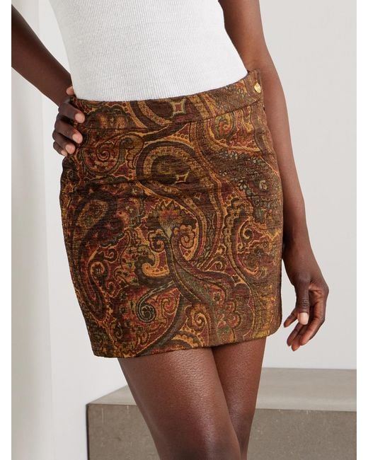 Chloé Brown Jacquard Mini Skirt