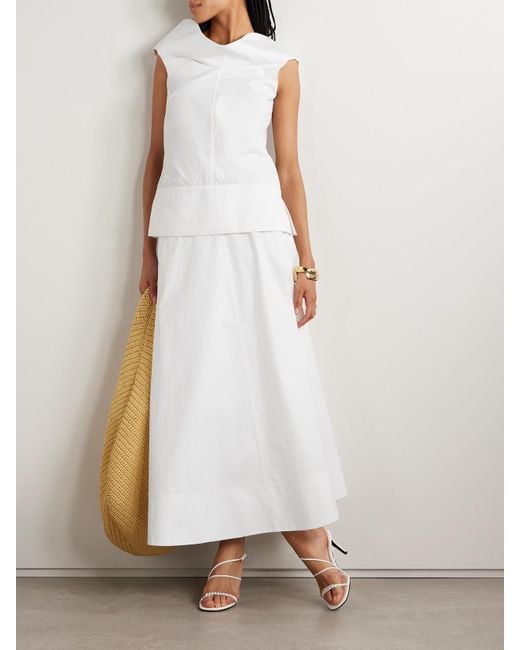 Brandon Maxwell White The Knox Maxirock Aus Baumwollpopeline