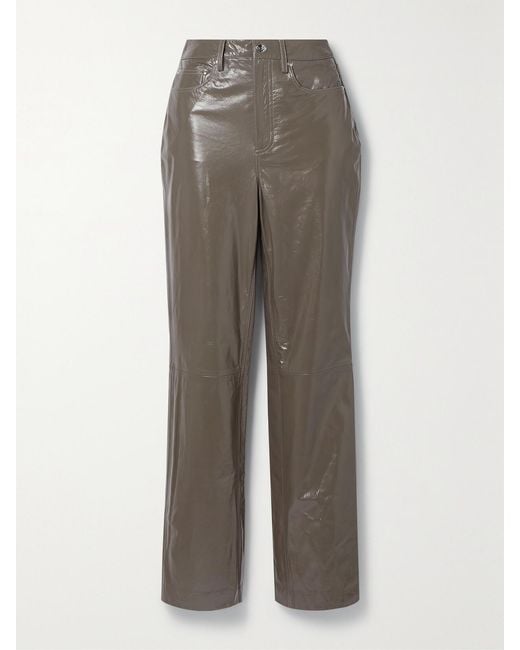 REMAIN Birger Christensen Gray Lynn Hose Mit Geradem Bein Aus Leder