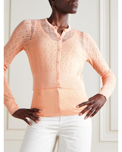 Chloé Pink Pointelle-Knit Cotton Tank And Cardigan Set
