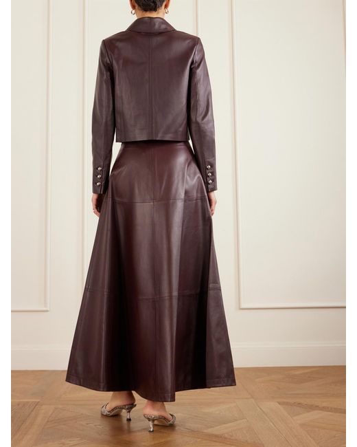 Altuzarra Brown Astley Cropped Leather Jacket