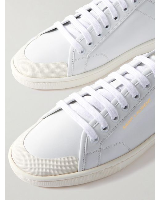 Saint Laurent White Gym Leather Sneakers