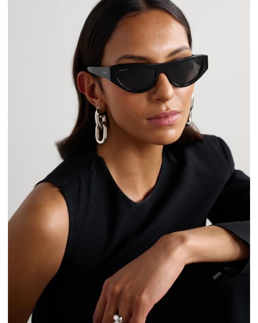 Gucci Gray Sonnenbrille Mit Cat-Eye-Rahmen Aus Azetat