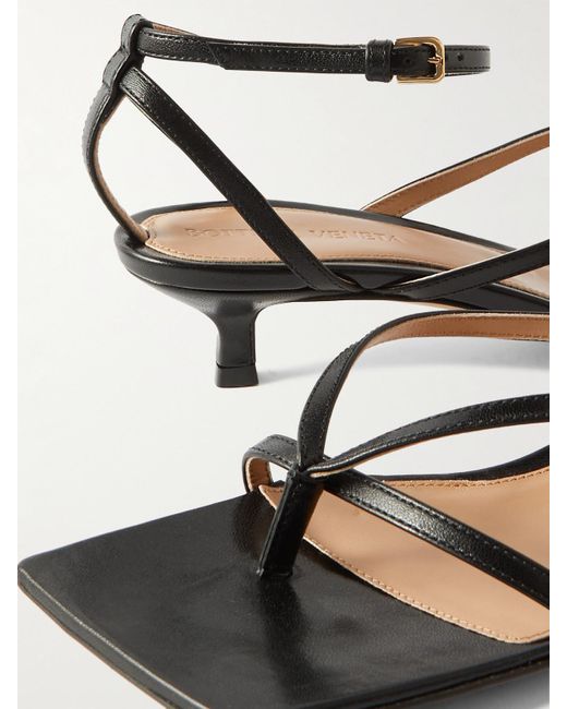Bottega Veneta Black Leather Sandals