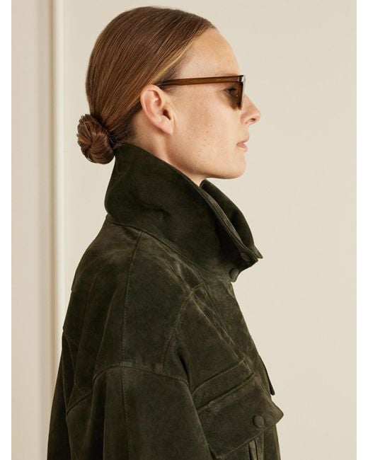 Saint Laurent Brown D-Frame Acetate Sunglasses
