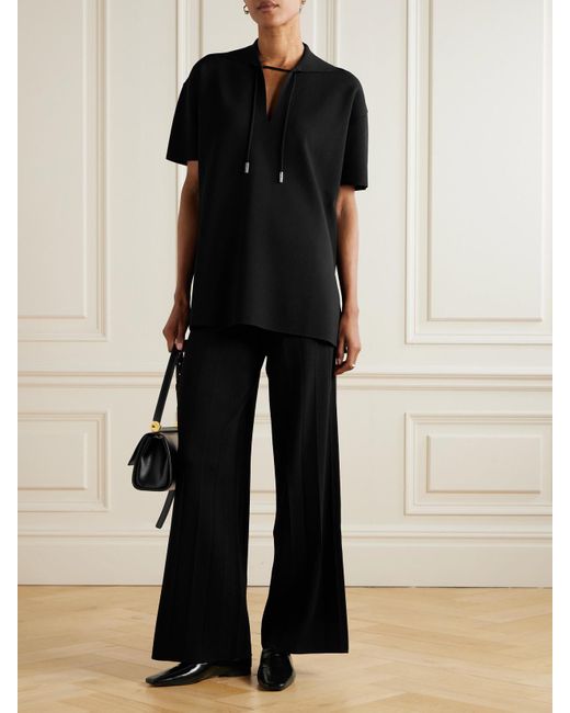 Max Mara Black Poltava Bluse Aus Geripptem Jersey