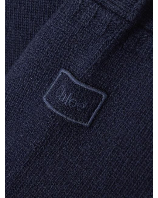 Chloé Blue Wool And Cashmere-Blend Sweater