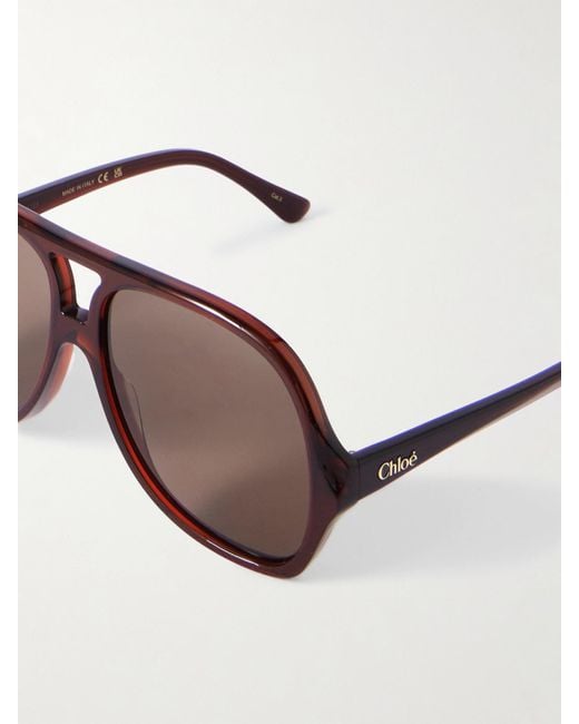 Chloé Brown Salomé Pilotensonnenbrille Aus Azetat