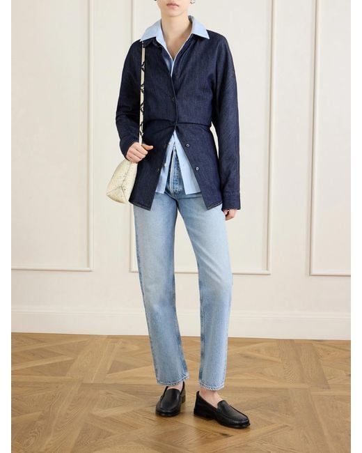 Agolde Blue '90S Pinch Waist High-Rise Straight-Leg Jeans