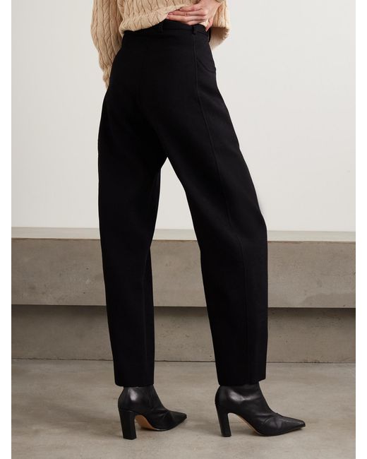 Blazé Milano Black Embellished Paneled Twill Tapered Pants