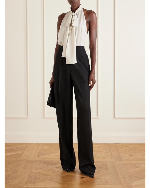 Tom Ford Black Wool Wide-Leg Pants