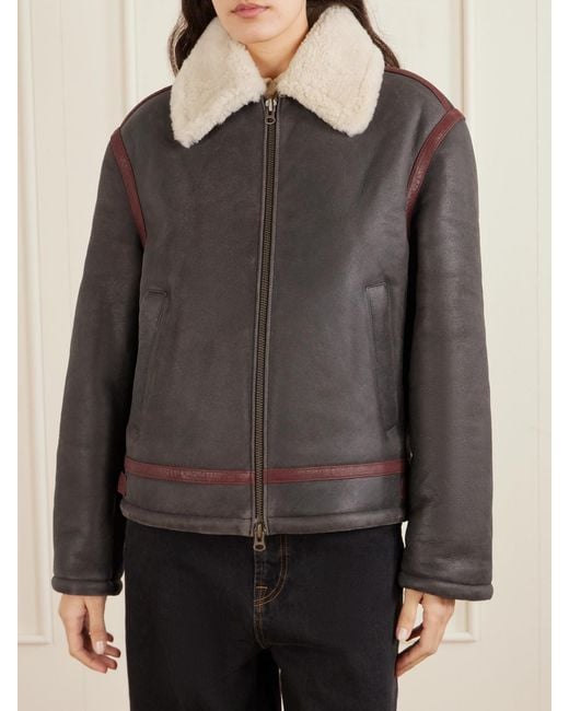 Aimé Leon Dore Black Printed Shearling Jacket