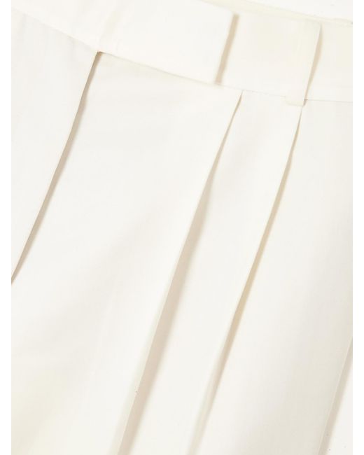 Rohe White Wool-Blend Twill Wide-Leg Pants