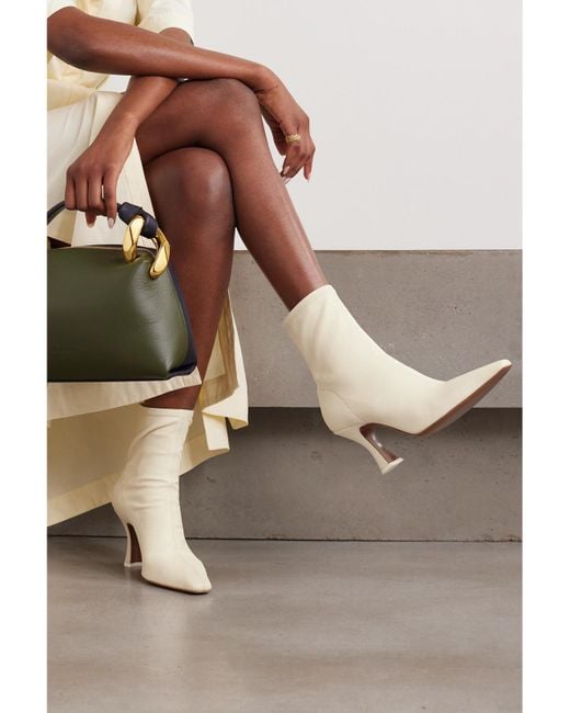 Neous White Ran Stretch-Leather Ankle Boots