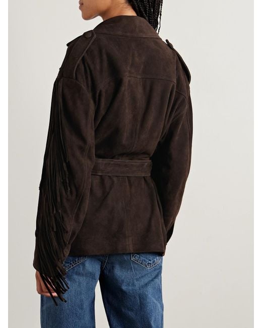 Veste En Daim À Franges Et À Ceinture Cassidy Nour Hammour en coloris Black