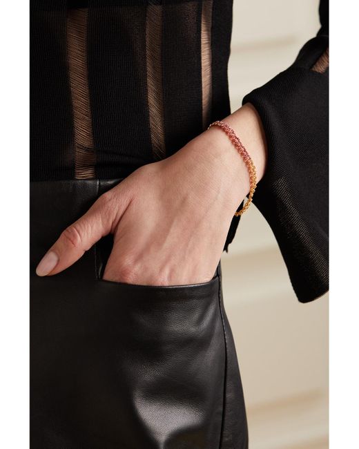 SHAY Metallic 18-Karat, And Rose Multi-Stone Bracelet