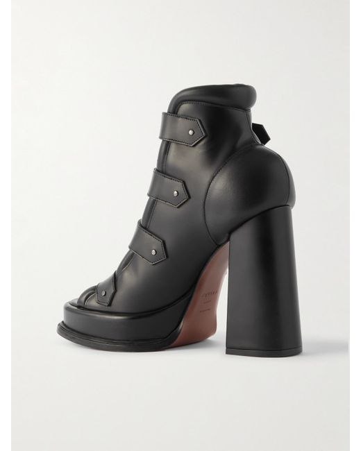 Alexander McQueen Black Pantoletten Aus Leder Mit Schnallen