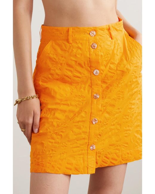 Nanushka Orange Lycka Organic Cotton-Jacquard Mini Skirt