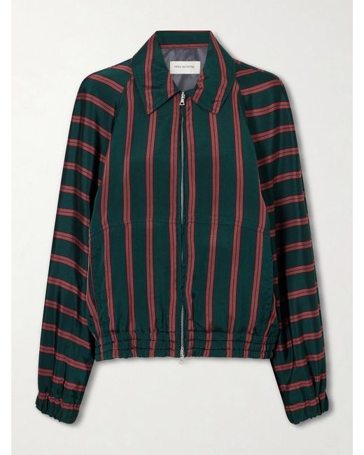 Dries Van Noten Black Vinnia Striped Jersey Jacket