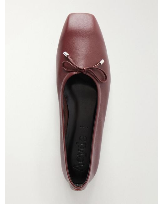 Aeyde Brown Nomi Leather Ballet Flats