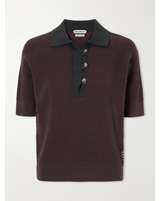 J.W. Anderson Black Cotton-Blend Polo Shirt