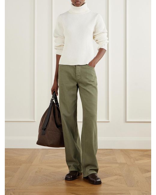 Still Here Green Everyday Mid-Rise Straight-Leg Jeans